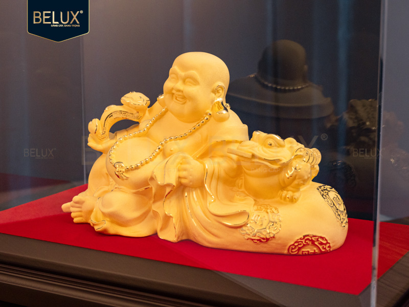 Tượng Thần Tài dát vàng cát&nbsp;25x11.5x14.5cm